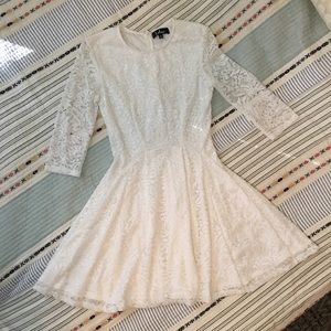 Lulus Size Medium A-line White Lace Skater Dress
